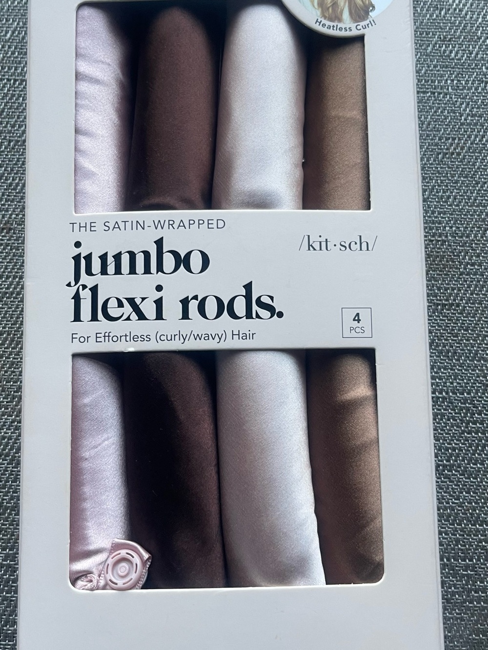 Kitsch Satin-Wrapped Jumbo Flexi Rods in Soft Pink, Brown & Champagne